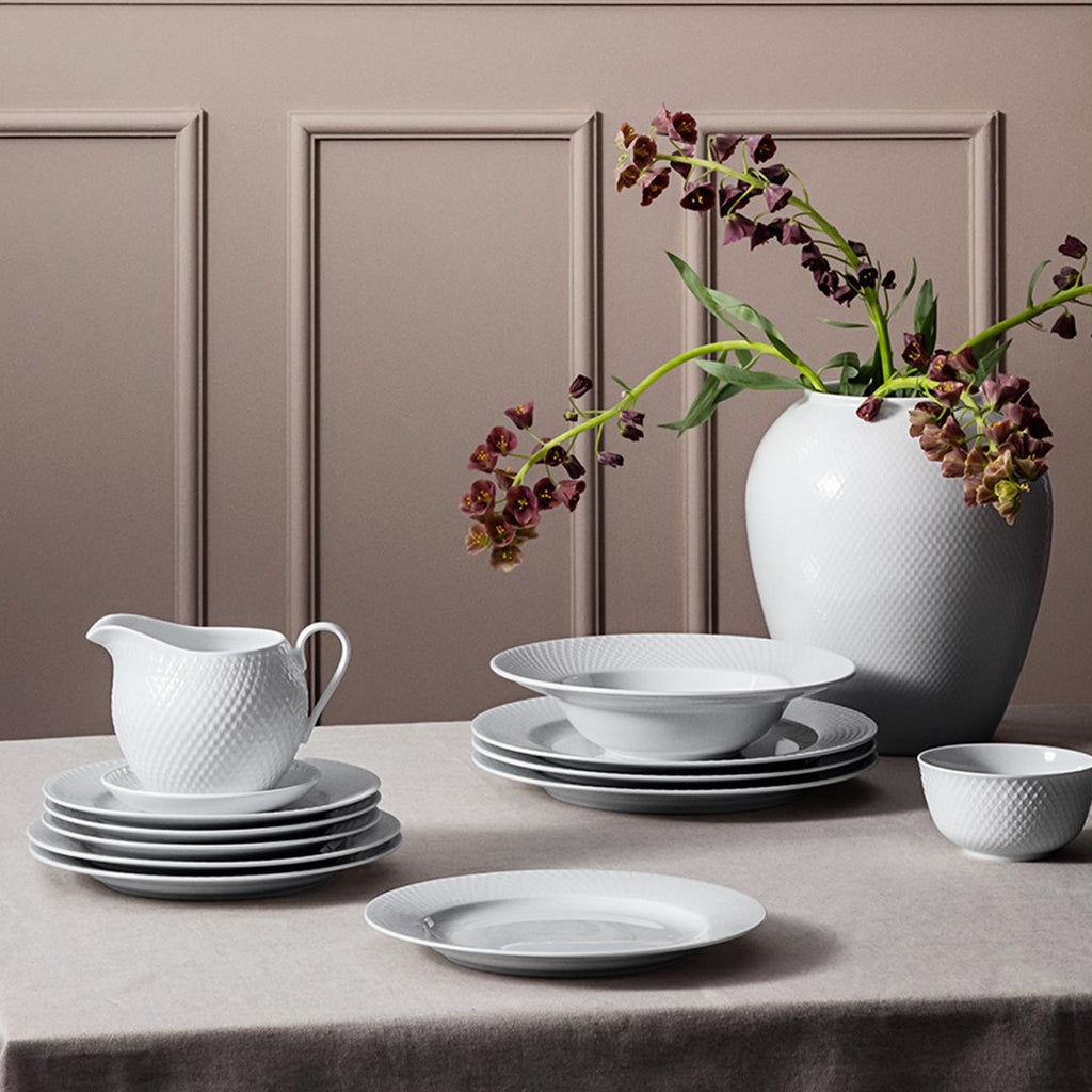 Lyngby Rhombe Plate Ø23cm, White