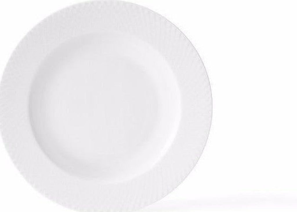 Lyngby Rhombe soup plate white, 23cm