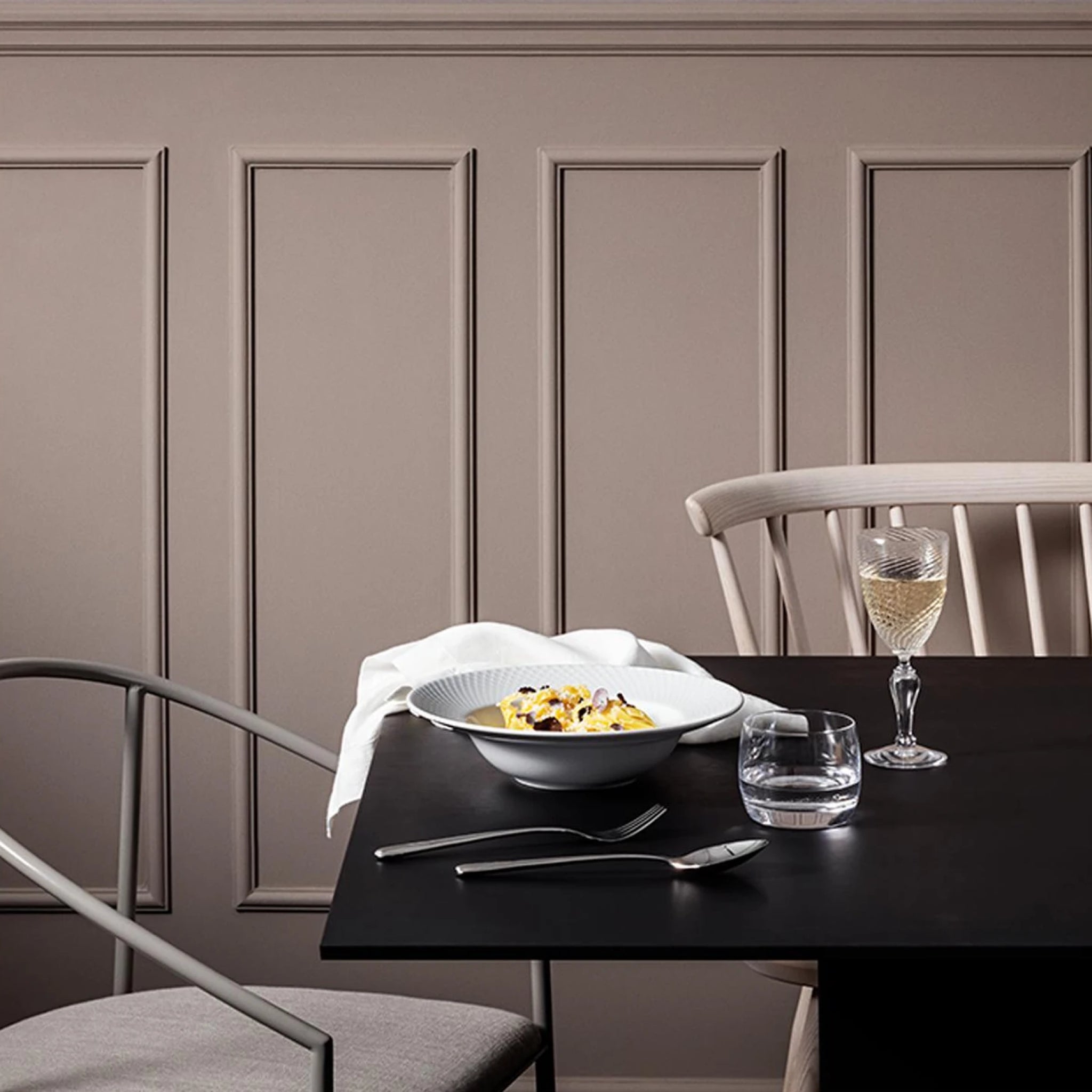 Lyngby Rhombe Pasta plate Ø24,5cm, White