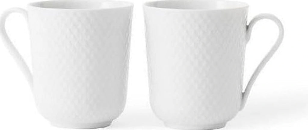 Lyngby Rhombe coffee cup, white, 2 pcs.