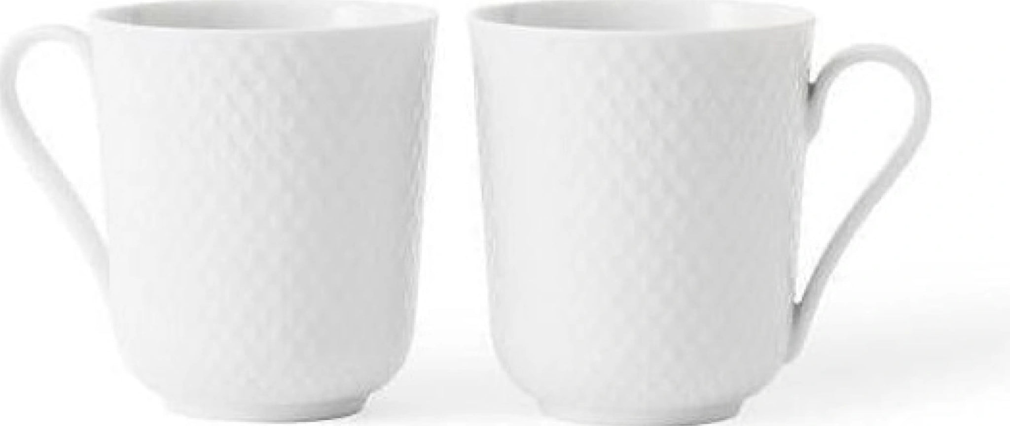 Lyngby Rhombe coffee cup, white, 2 pcs.