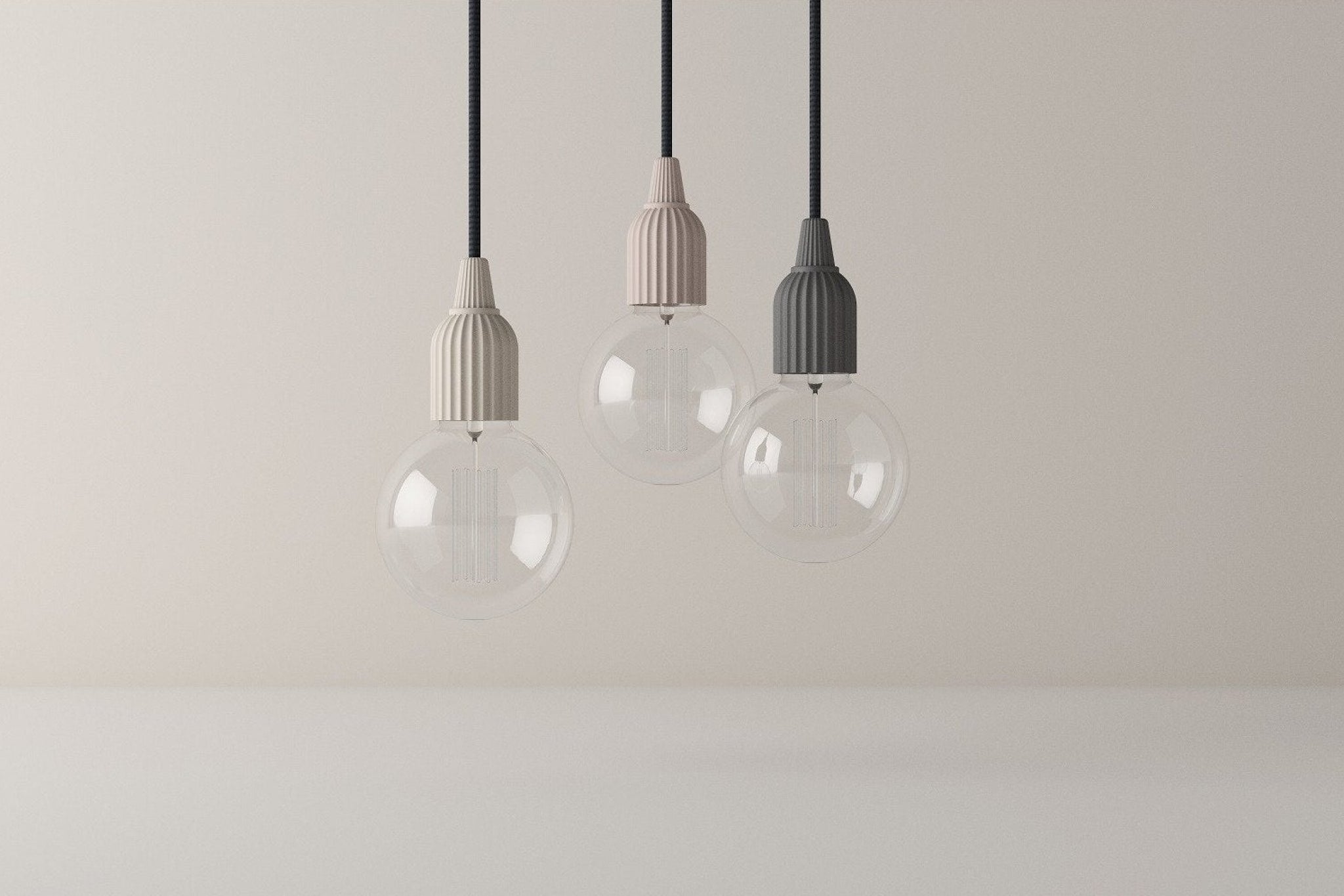 Lyngby Socket 01 Dark Grey, Porcelain