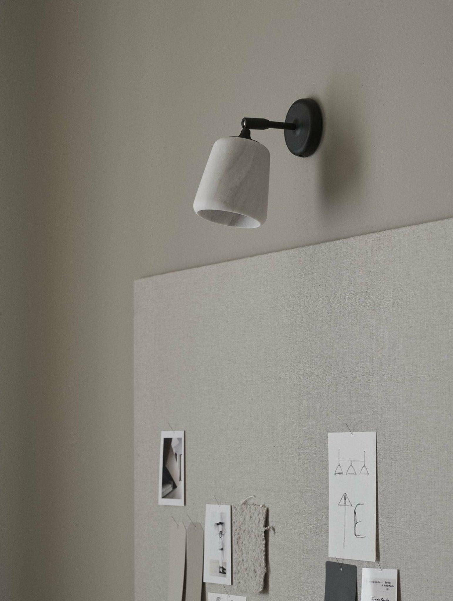 New Works Material Wall Lamp Marble, White