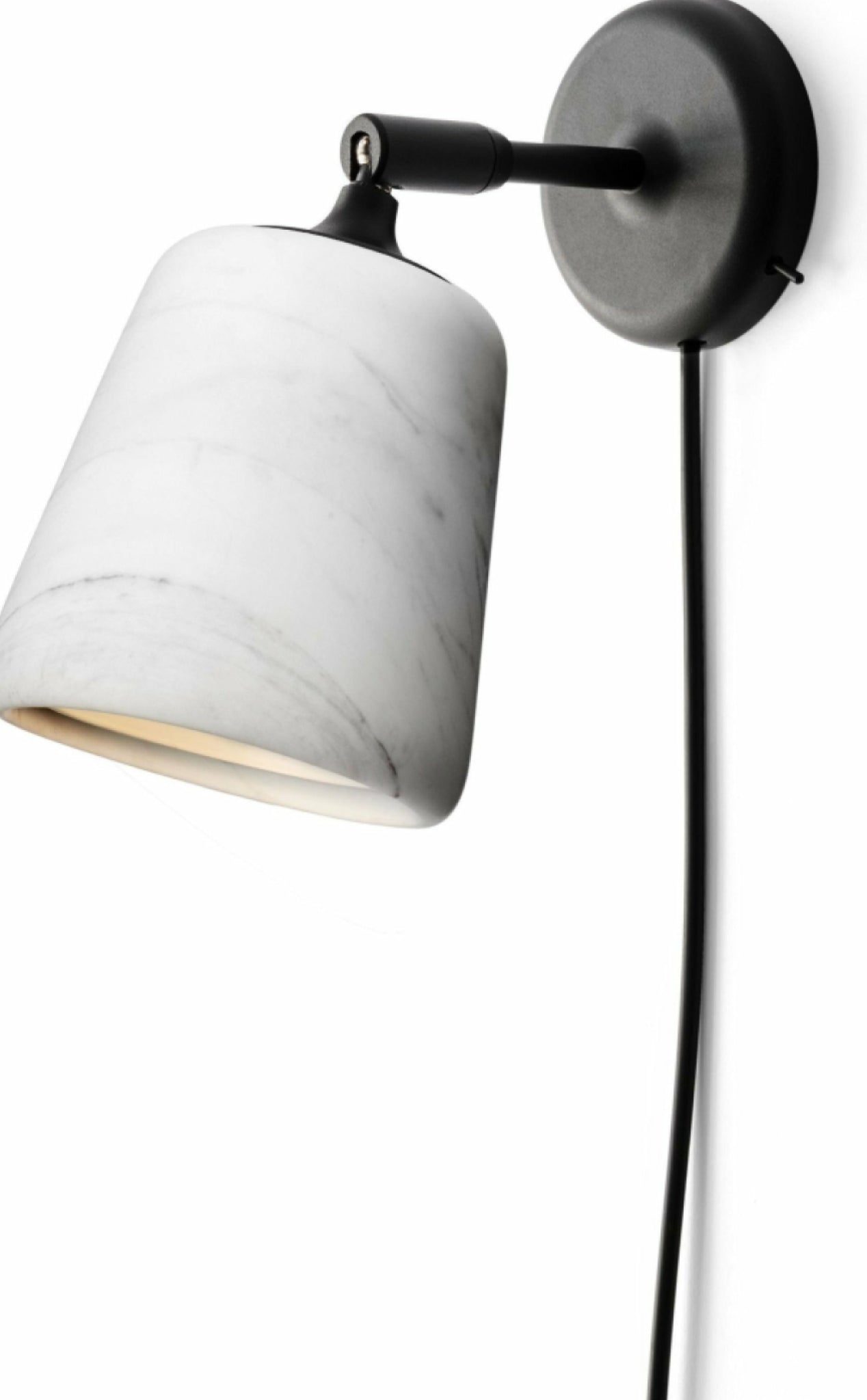New Works Material Wall Lamp Marble, White