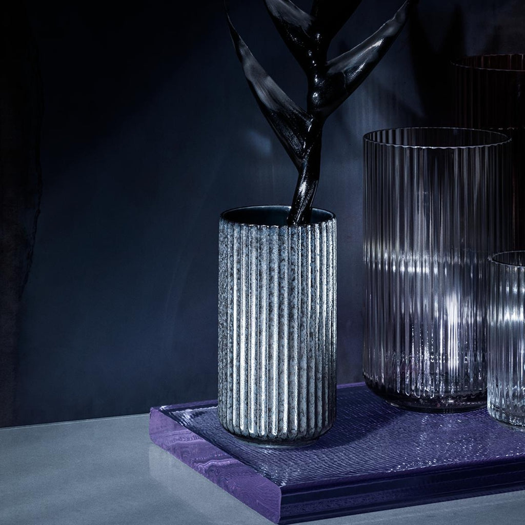 Lyngby Radiance Vase H20,5cm, Blue Faience