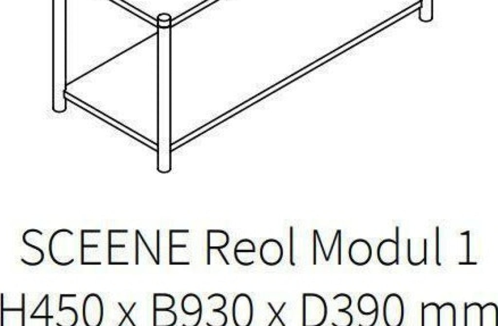 Gejst Sceene Reol Module 1 – Black Oak Shelving Unit 45x93x39 Cm