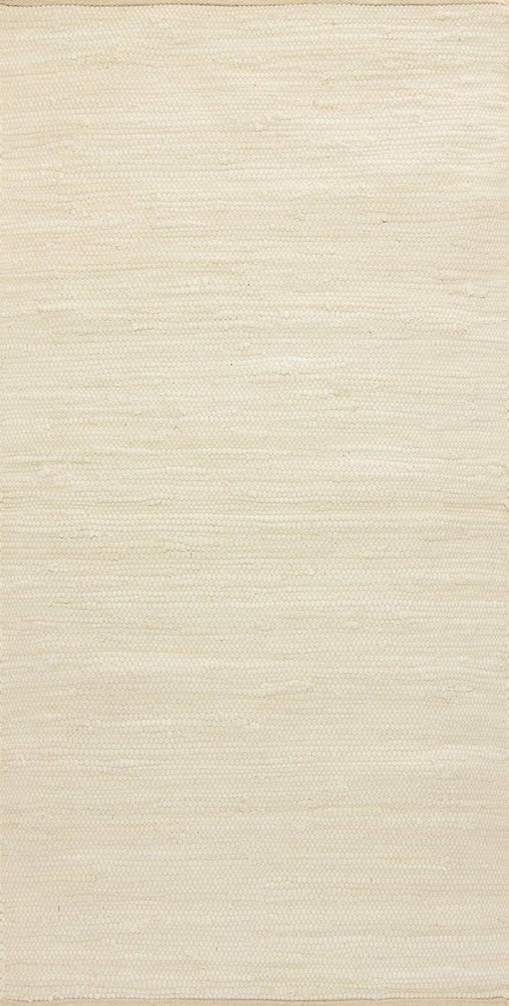 Rug Solid Cotton Carpet Desert White, 65 X 135 Cm