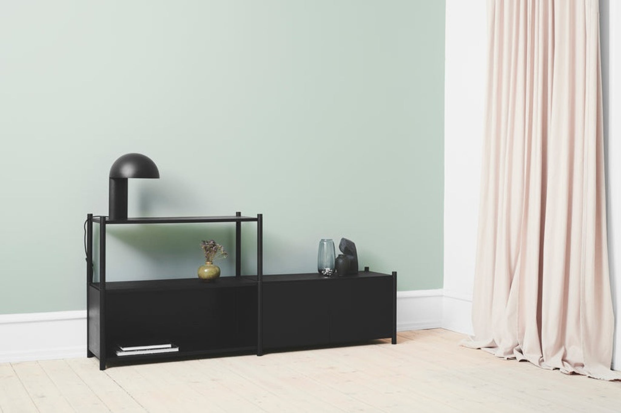 Gejst Sceene Shelf D 93 cm – Modular Black Oak Bookcase (3 Modules)