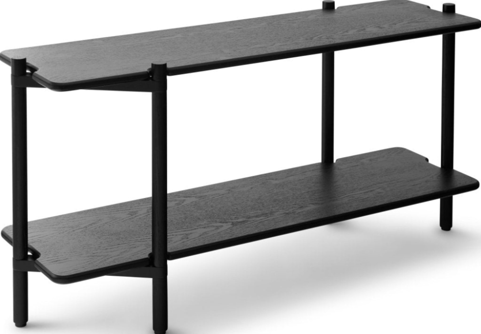 Gejst Invi Module 1 Black Oak Bookcase - Modular Glass Shelf, Compact