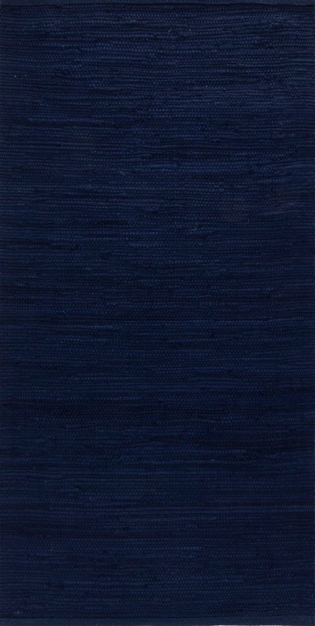 Rug Solid Cotton Rug Deep Ocean Blue, 170 X 240 Cm