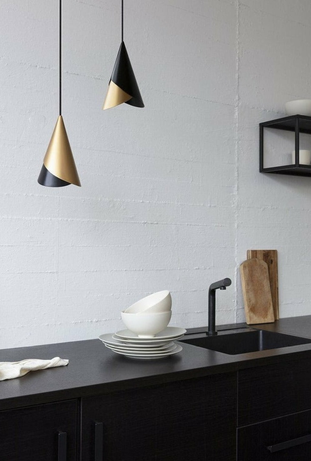 Umage Cornet Lampshade, Black And Brass