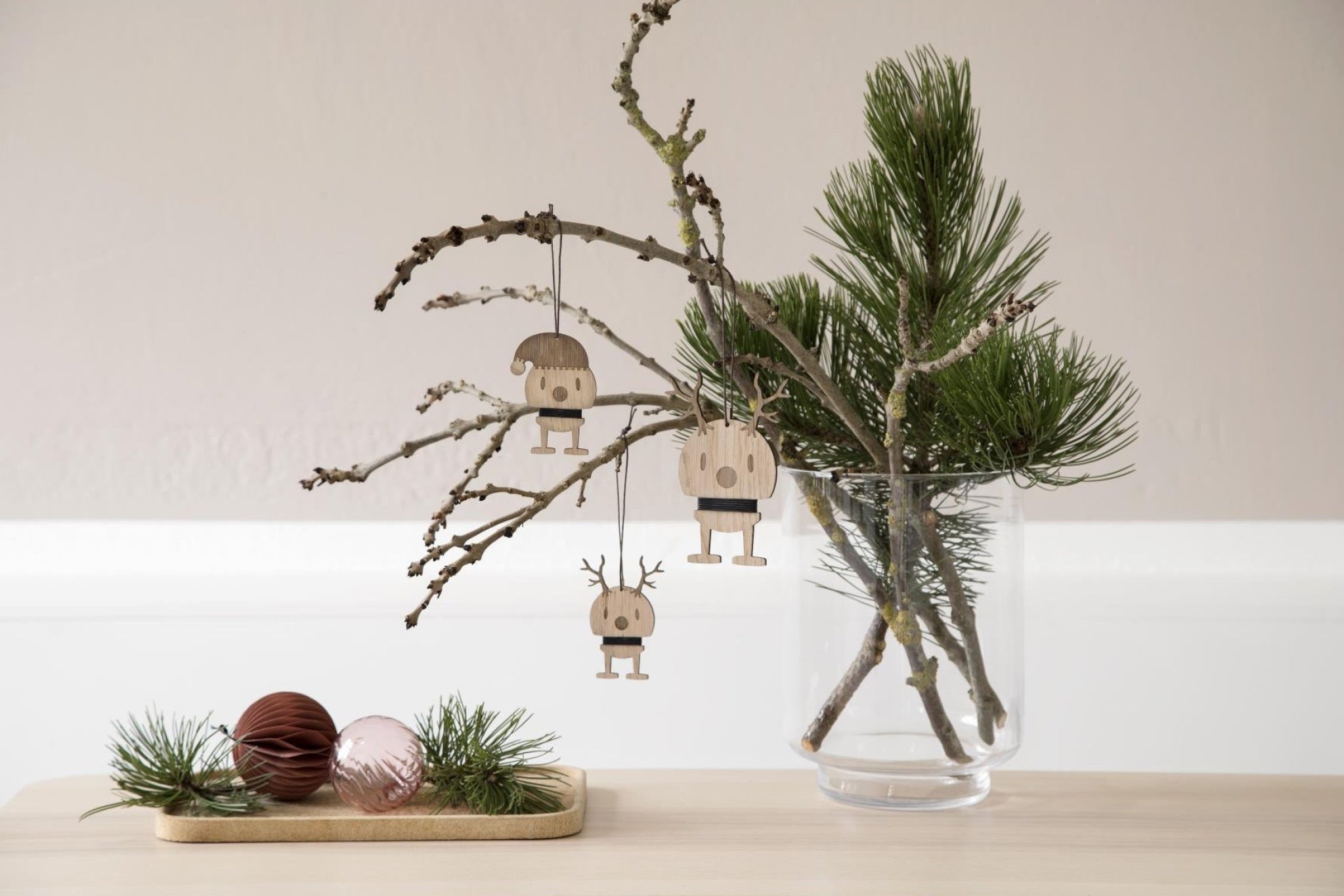 Hoptimist Ornament Santa Oak Medium, 2 Pcs.