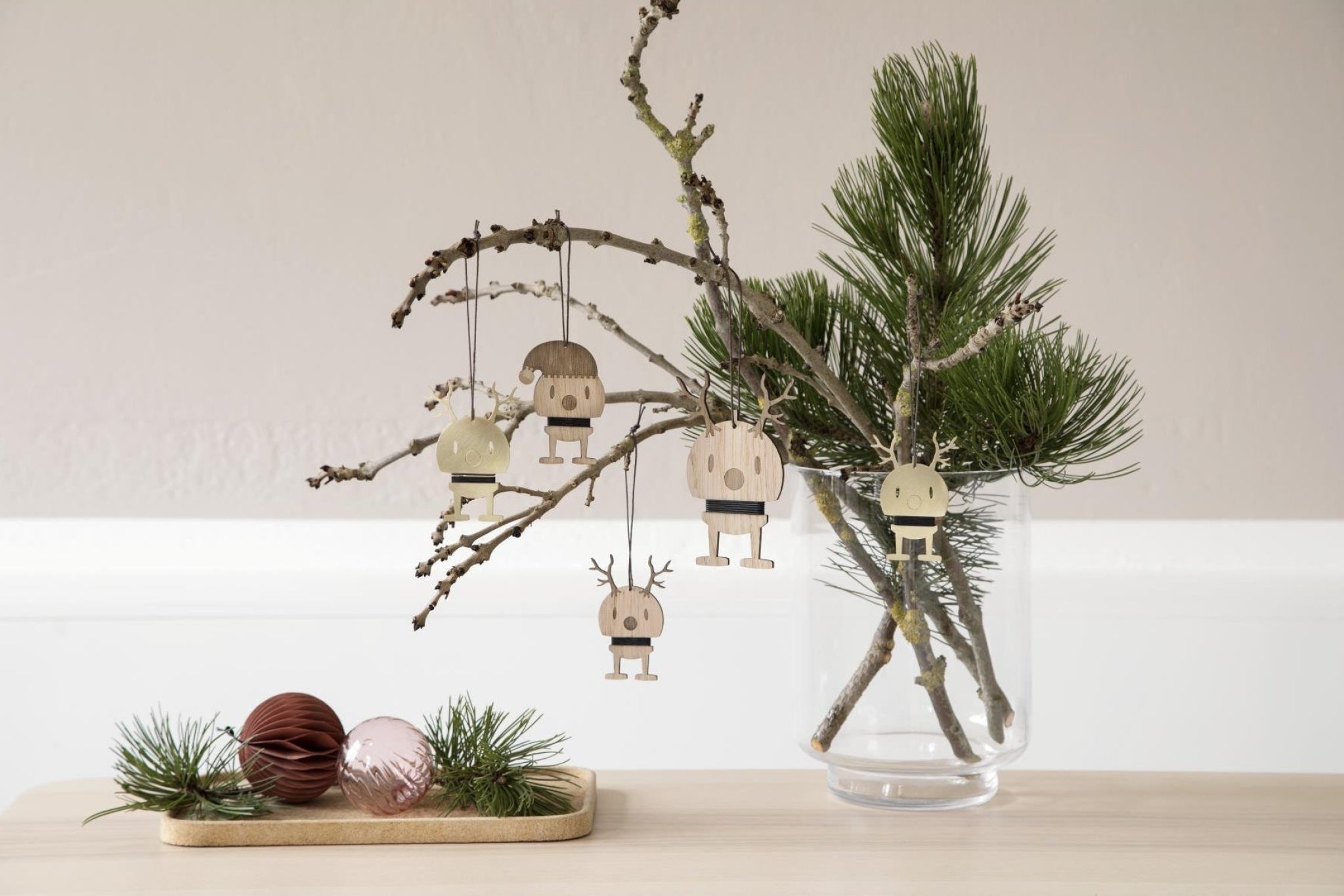 Hoptimist Ornament Reindeer Brass Small, 2 Pcs.