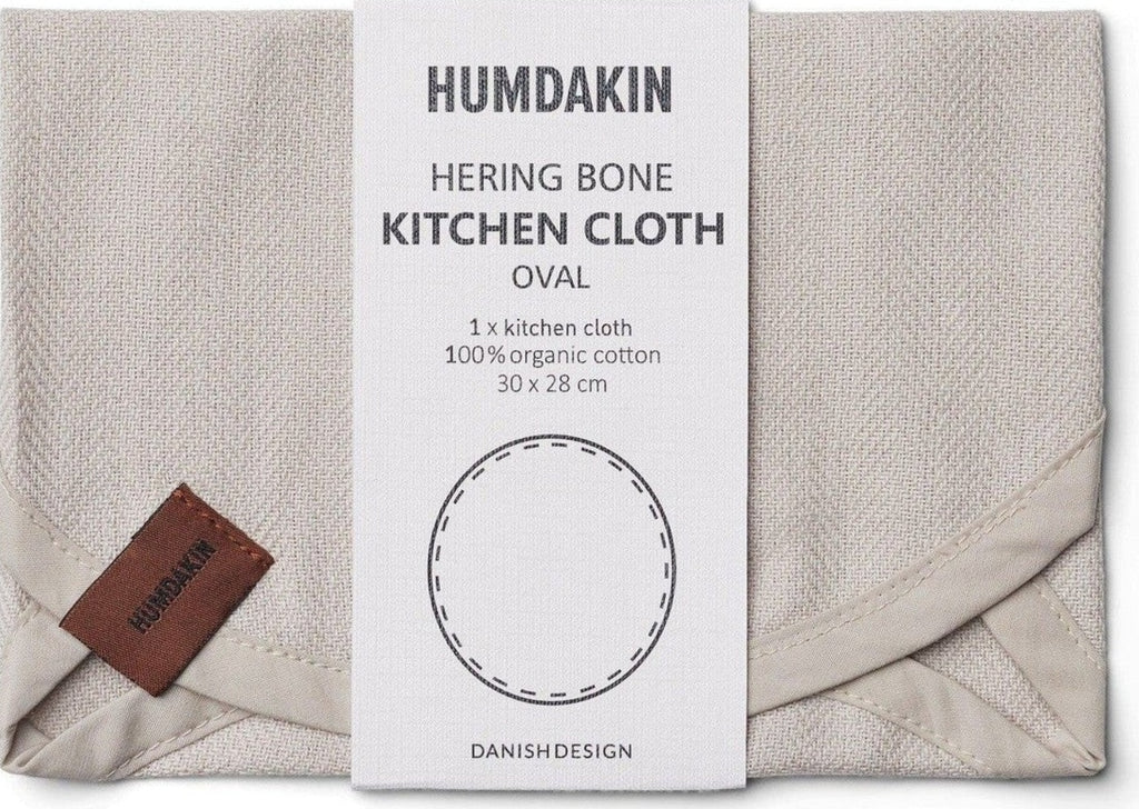 Humdakin Herring Bone Oval Dishcloth, Light Stone