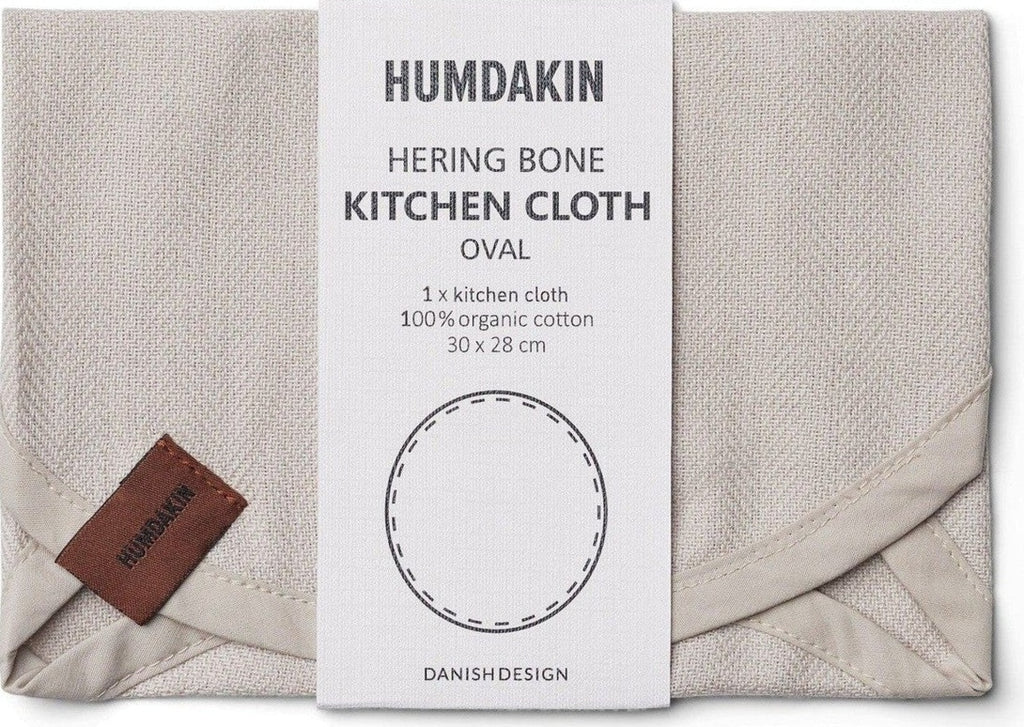 Humdakin Herring Bone Oval Dishcloth, Light Stone