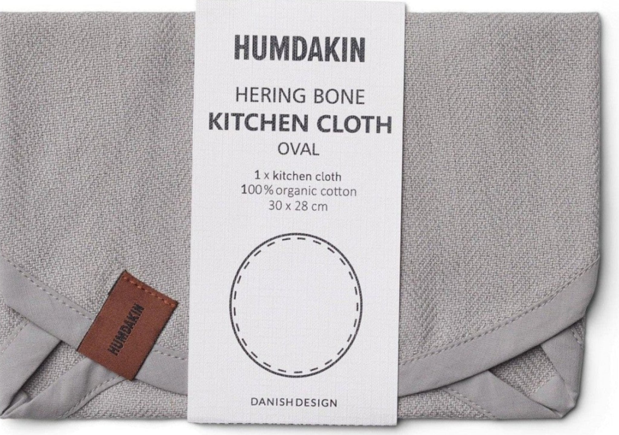 Humdakin Herring Bone Oval Dishcloth, Stone