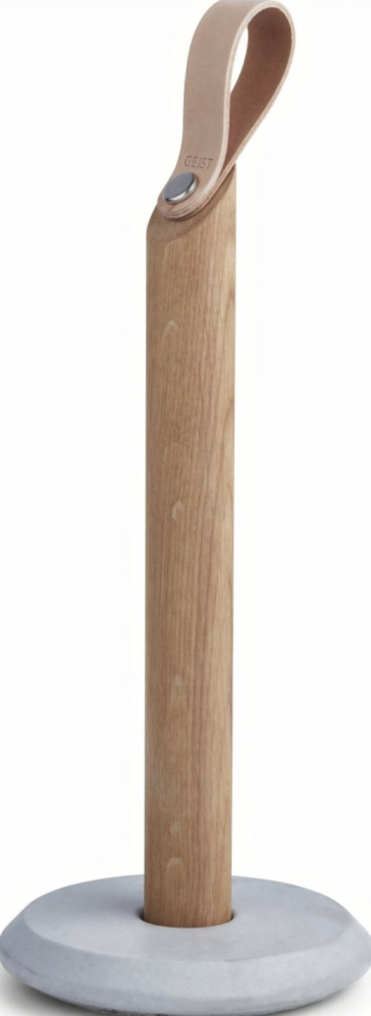 Gejst Grab Oak Kitchen Roll Holder 31.5 Cm – Concrete Base, Scandi