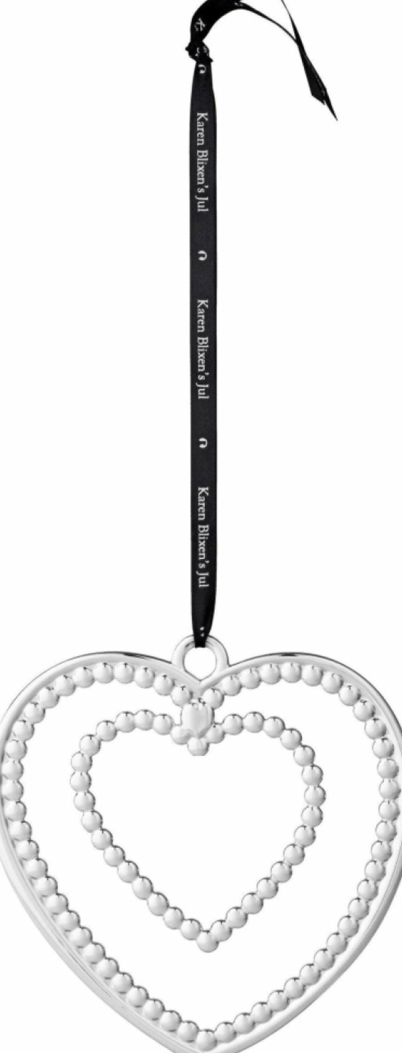 Rosendahl Karen Blixen Large Christmas Heart H 12cm, Silver Plated