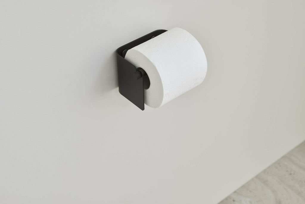 Form & Refine Arc Wall-Mounted Toilet Roll Holder — Black Steel, Knurled
