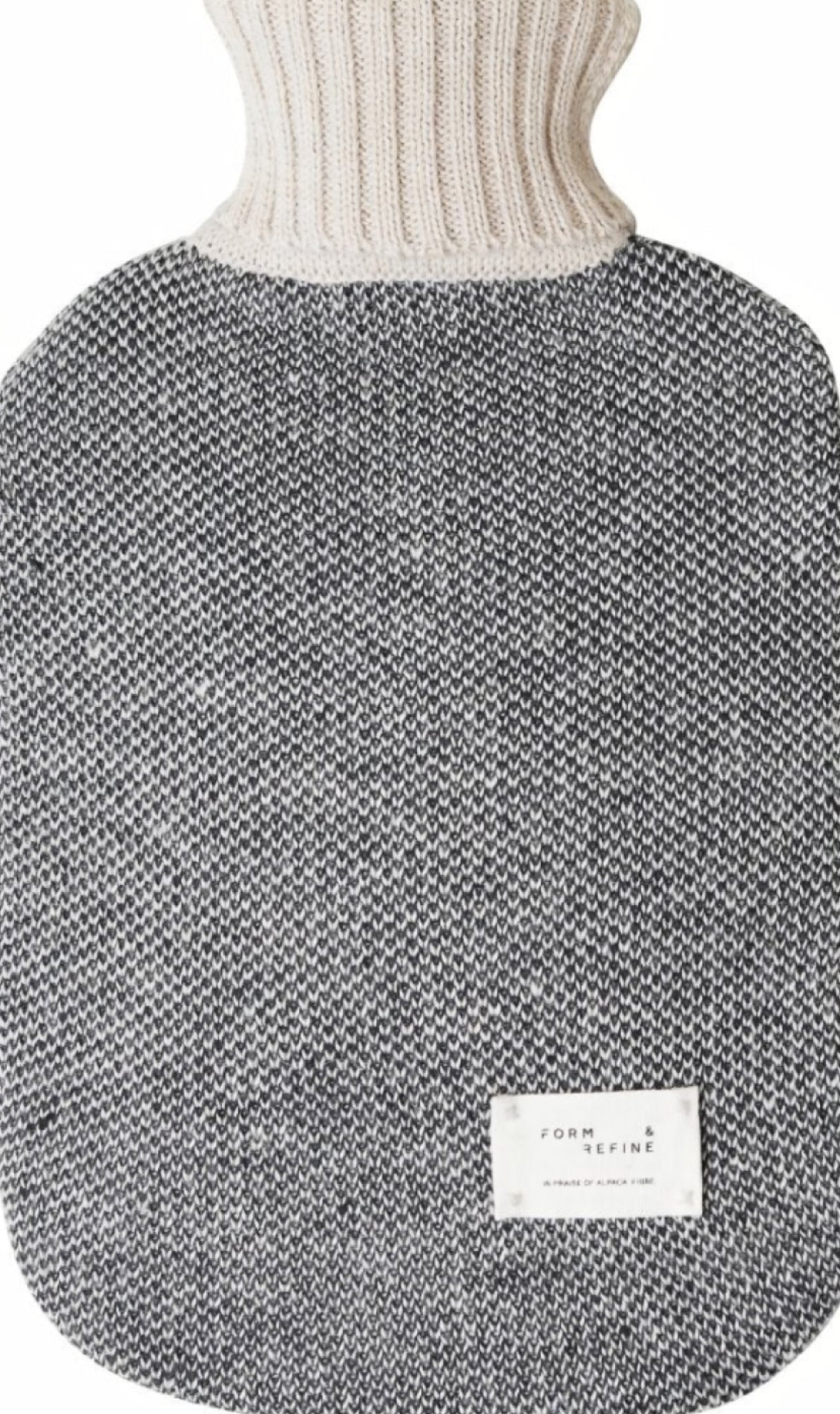 Aymara 100% Alpaca Knit Hot Water Bottle - Grey Pattern Natural Rubber