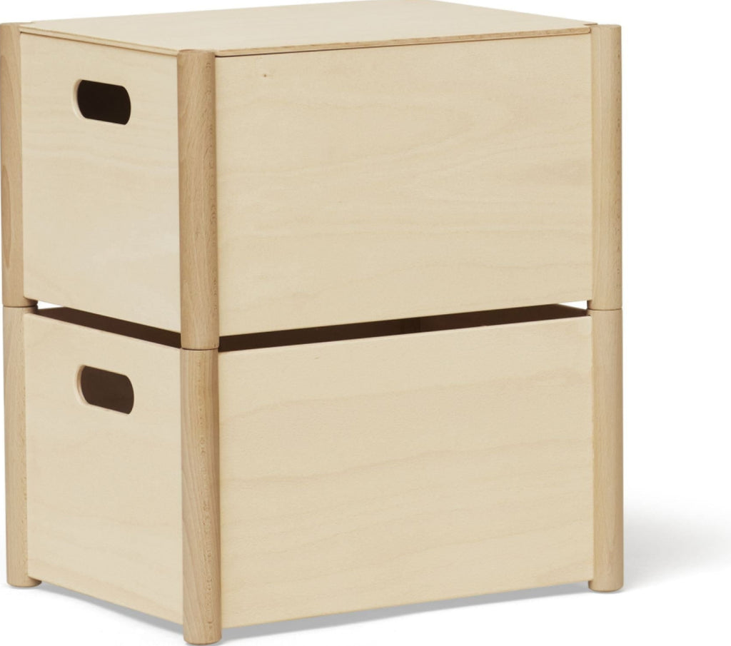 Form & Refine Pillar Storage Box Medium - Beech Wood, 36.6x28.8x21 Cm