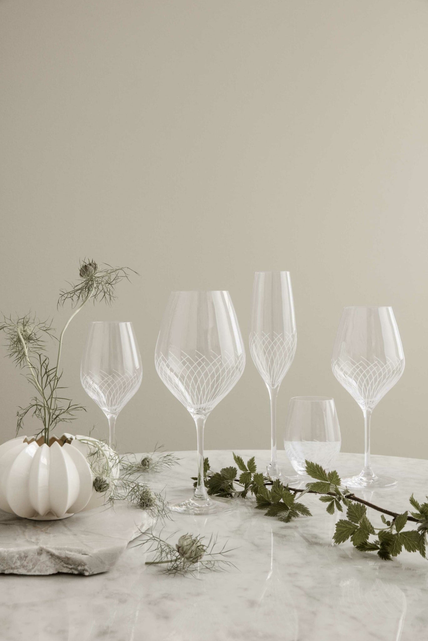 Holmegaard Cabernet Lines Burgundy Glass, 2 Pcs.