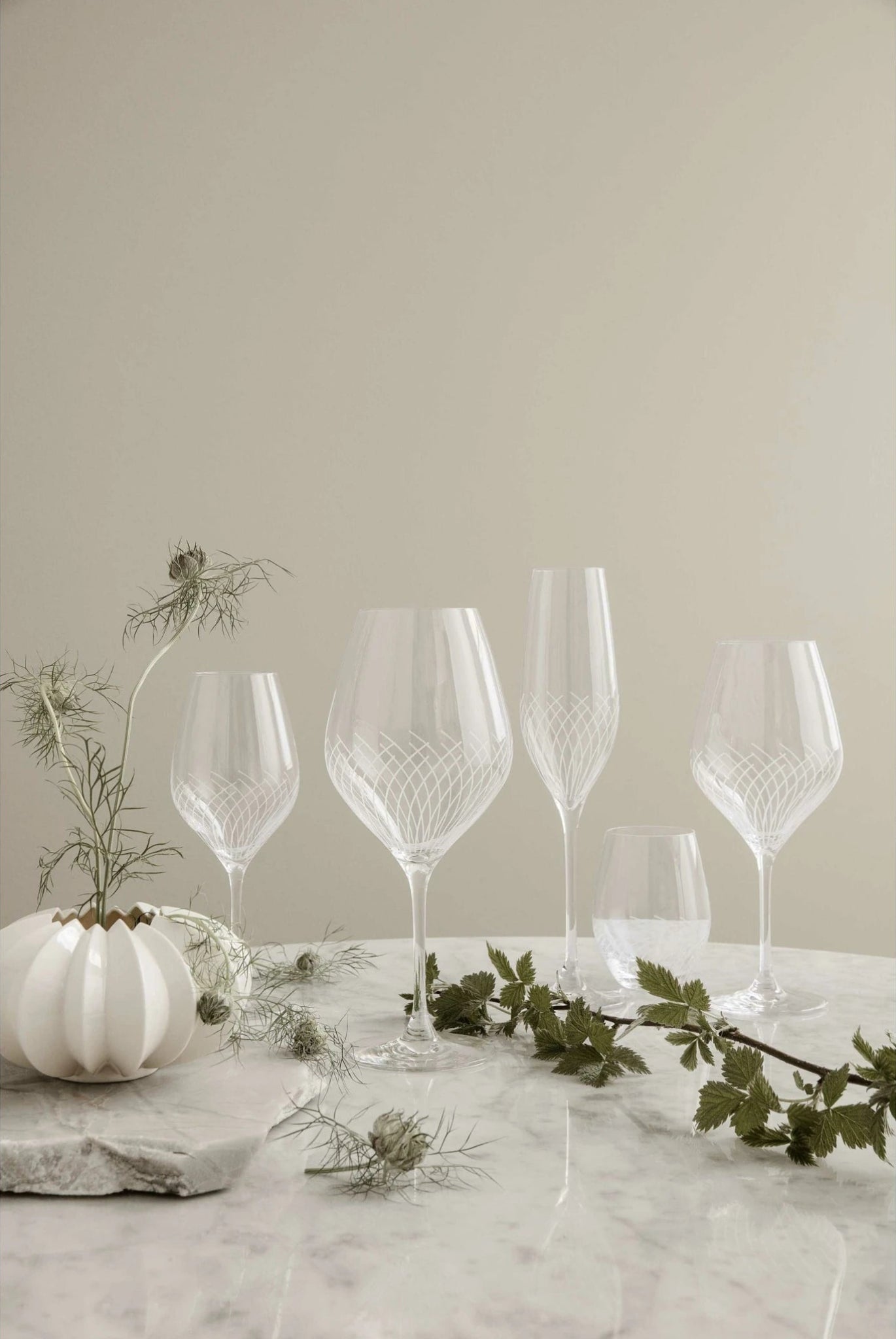 Holmegaard Cabernet Lines Burgundy Glass, 2 Pcs.