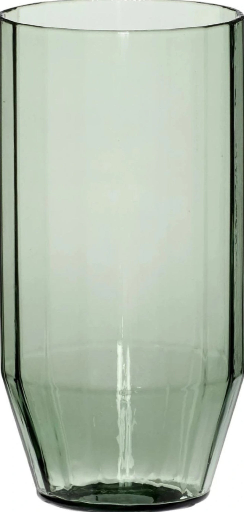 Elegant Hübsch Aster Green Drinking Glass - Handmade Textured Design