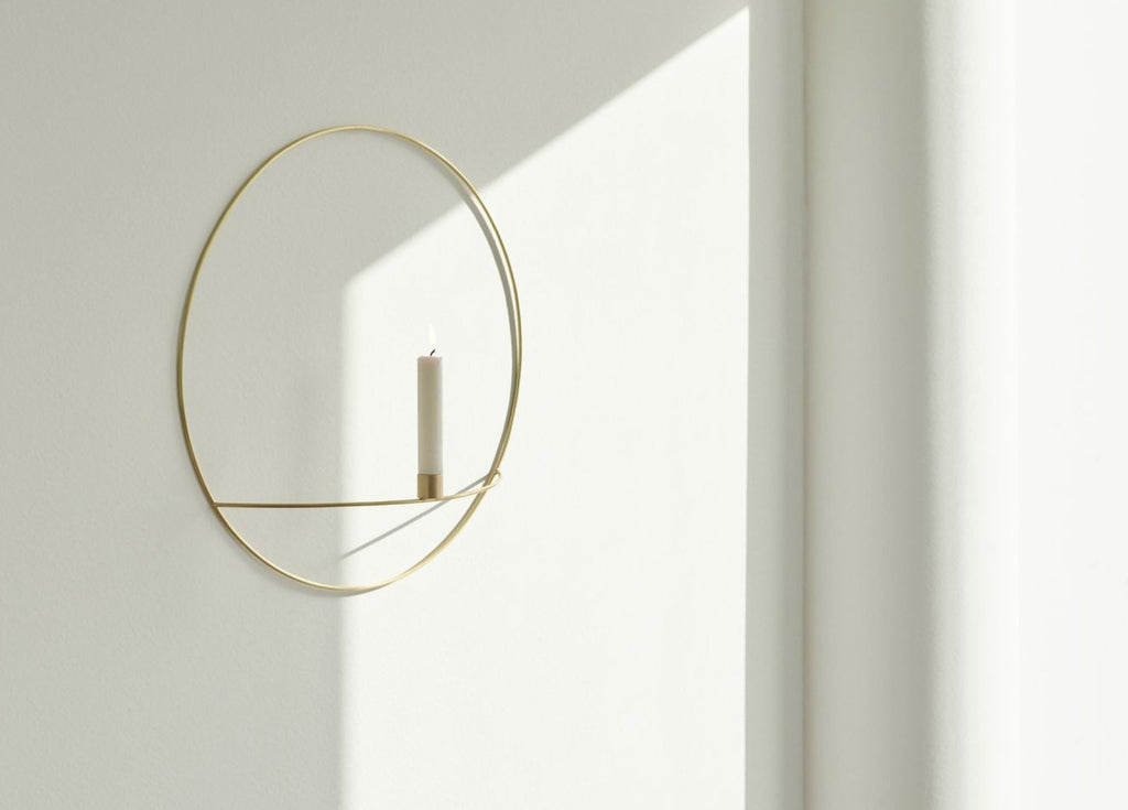 Audo Copenhagen Pov Circular Candle Holder Large, Brass