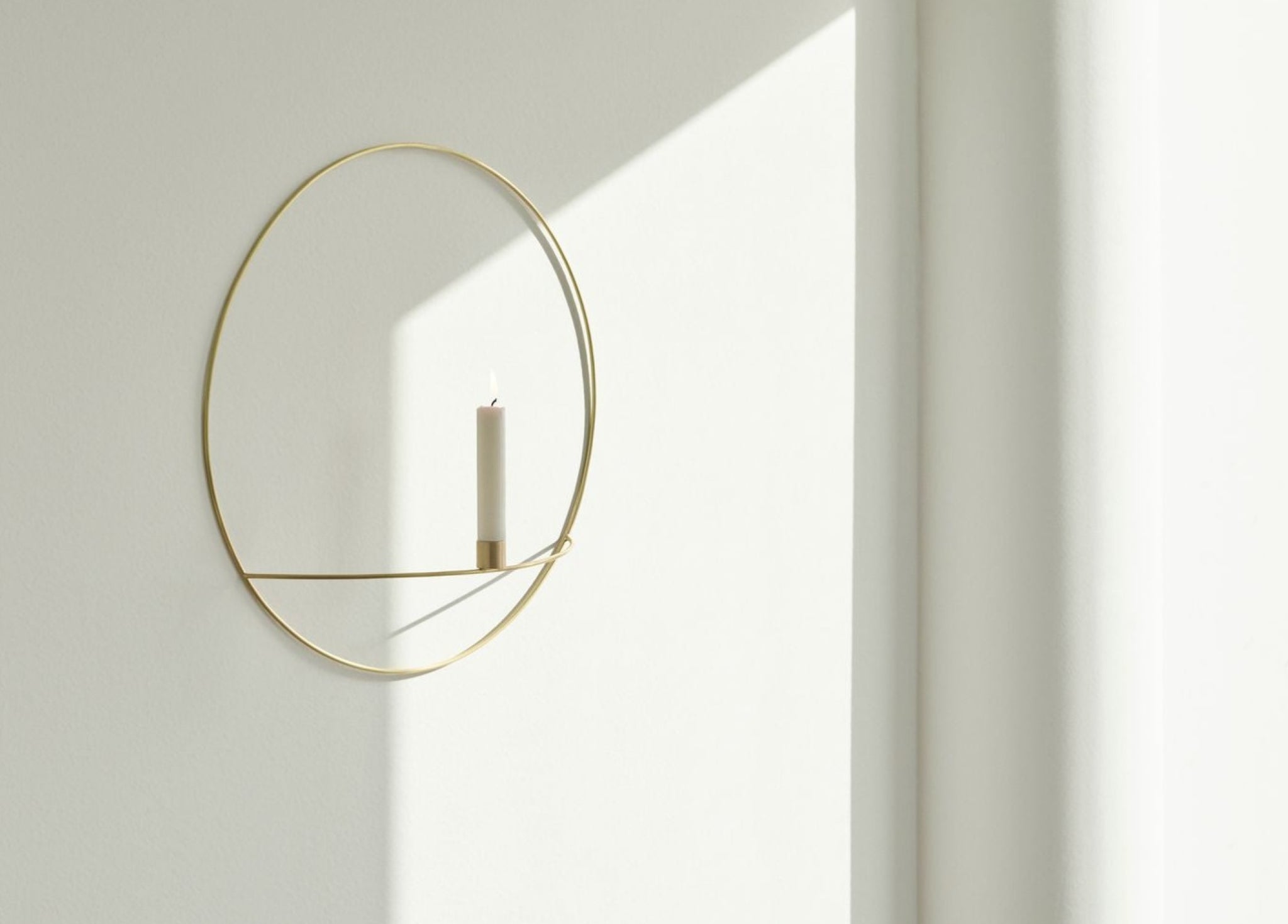 Audo Copenhagen Pov Circular Candle Holder Large, Brass