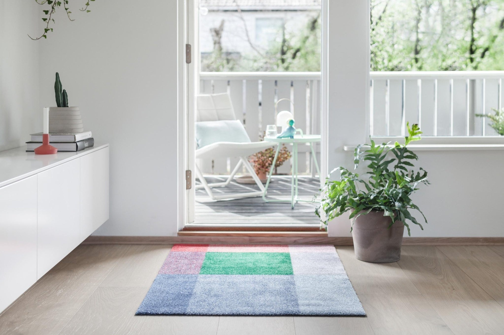 Heymat Mix Meadow Door Mat 60x85 cm – Ocean Non-Slip PET/Nitrile Rubber