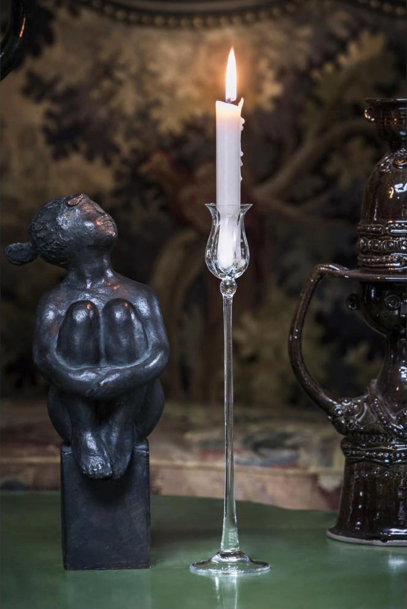 Bjørn Wiinblad Candlestick Tulip, Smoke, 33 cm