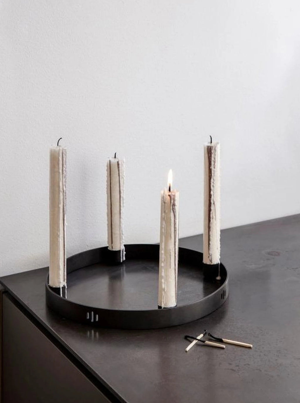 Ferm Living Circle Candle Holder Black, ø 25