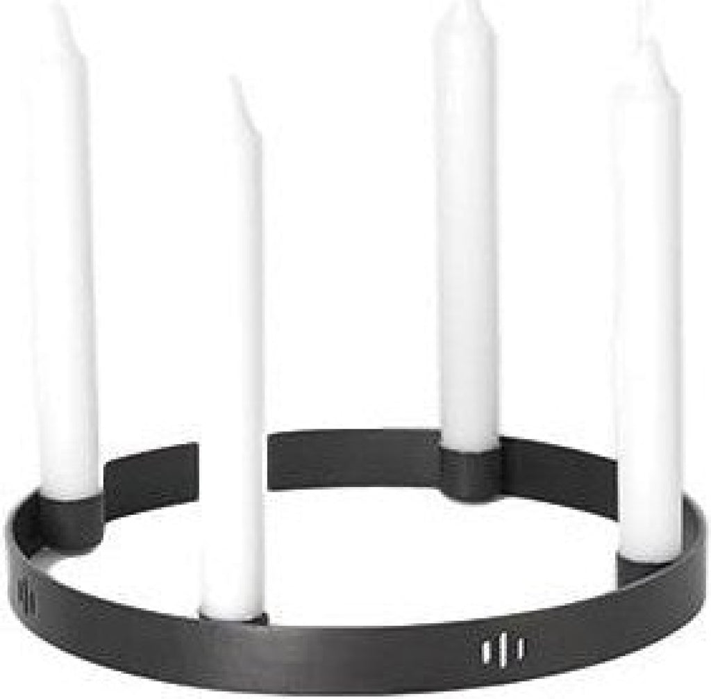 Ferm Living Circle Candle Holder Black, ø 25