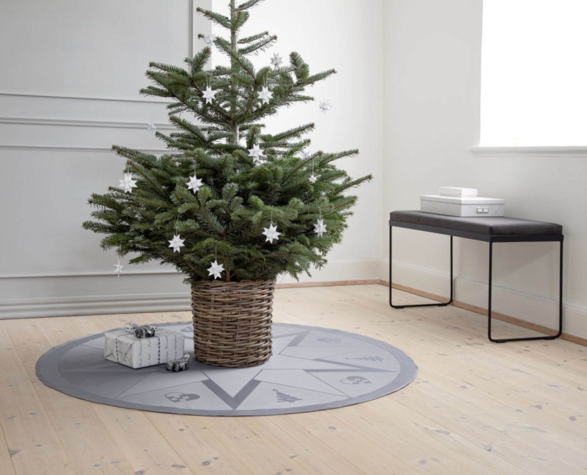 Novoform Design Stars Christmas Rug, Winter Grey