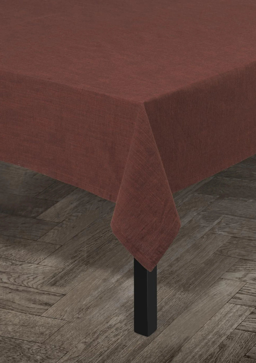 Juna Basic Cotton Tablecloth Chocolate, 150x270 Cm