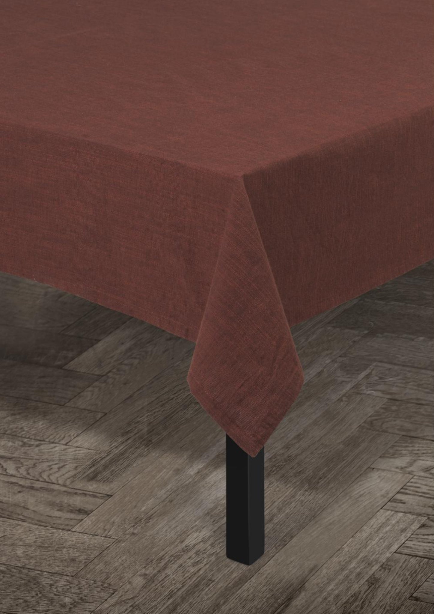 Juna Basic Cotton Tablecloth Chocolate, 150x320 Cm