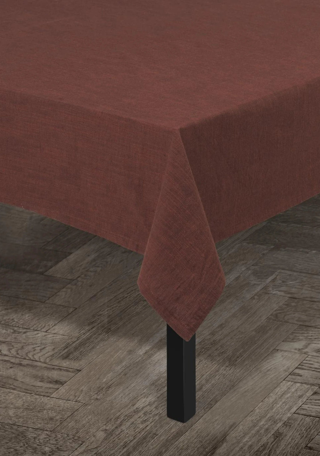 Juna Basic Cotton Tablecloth Chocolate, 150x320 Cm