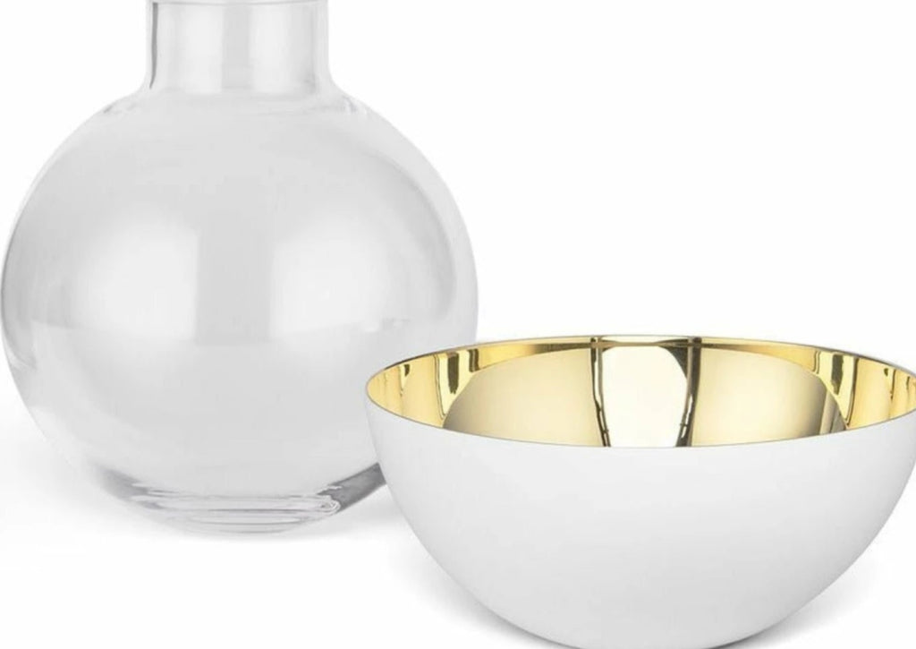 Skultuna Pomme Vase & Candlestick Large, White