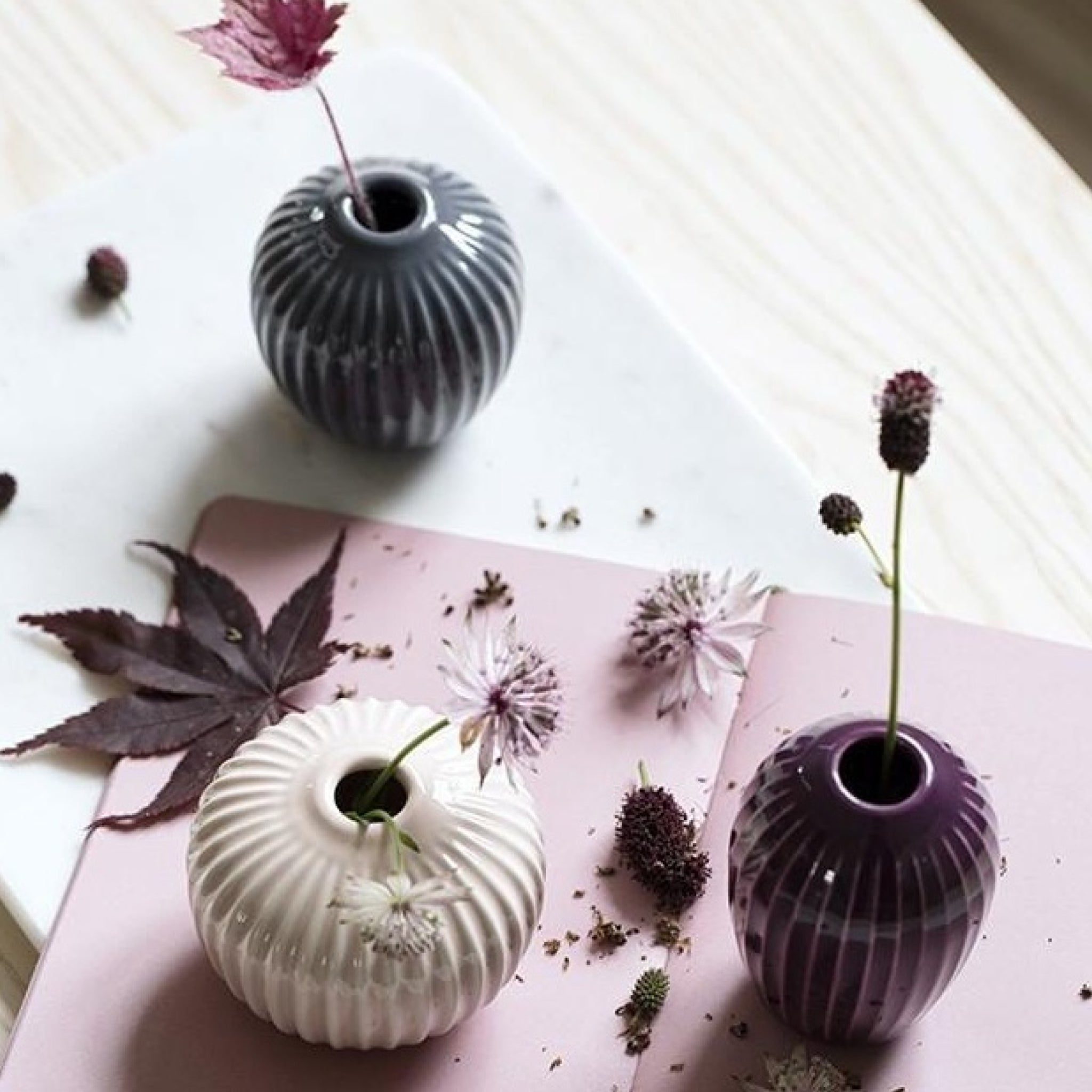 Kähler Hammershøi Vases Green Mini, 3 PCs