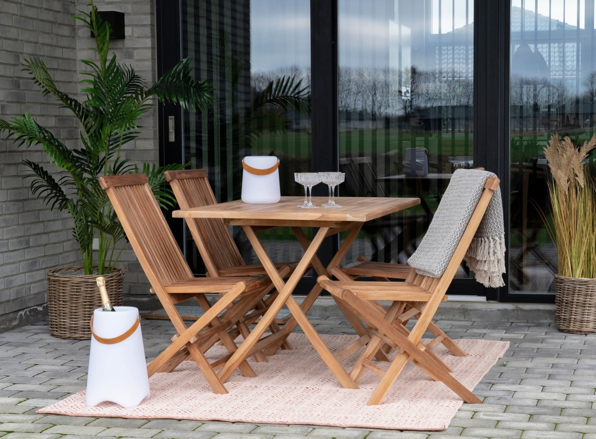 House Nordic Toledo Teak Wood Dining Chair - Natural Finish, 62x46x89cm
