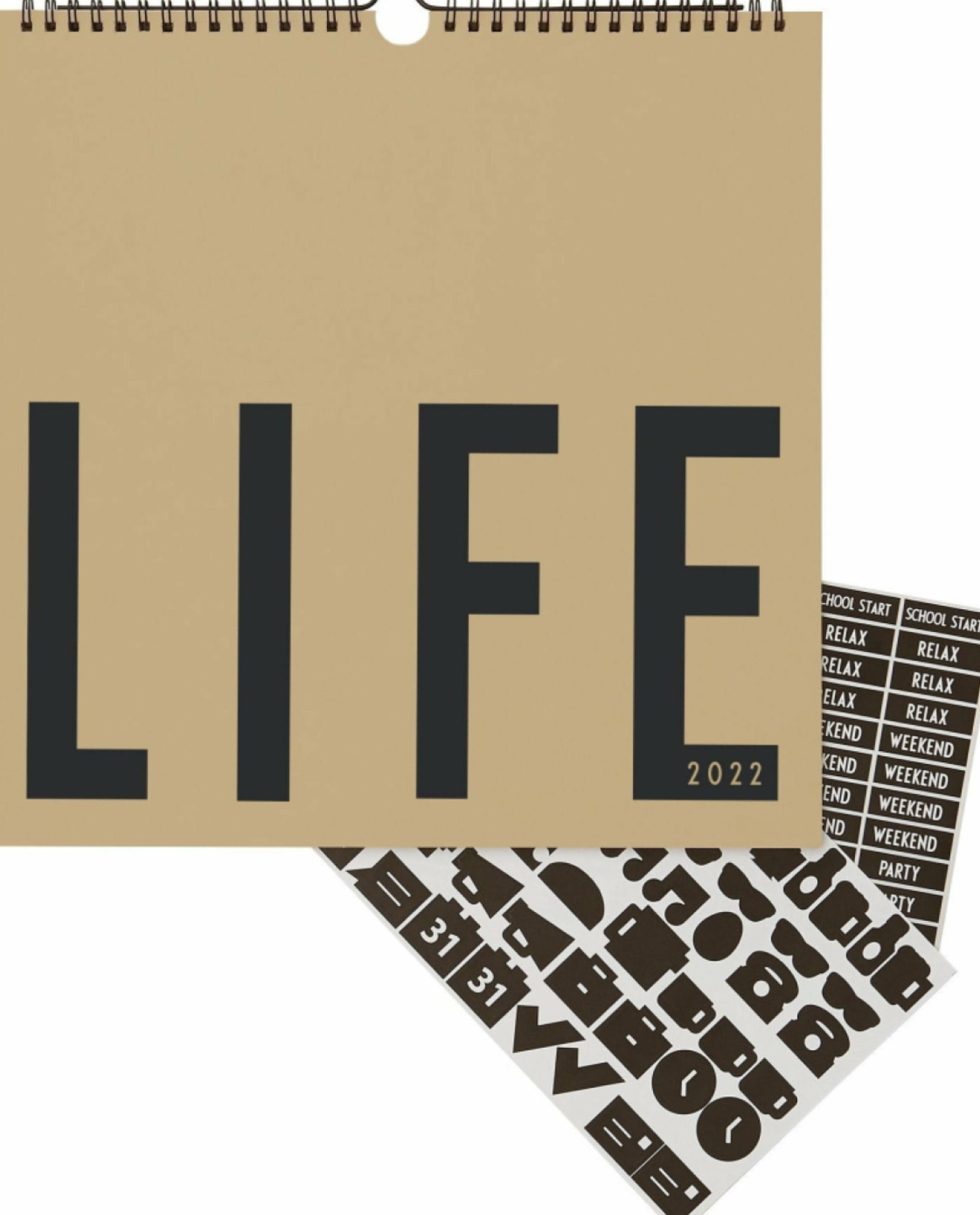 Design Letters Wall Calendar 2022, beige