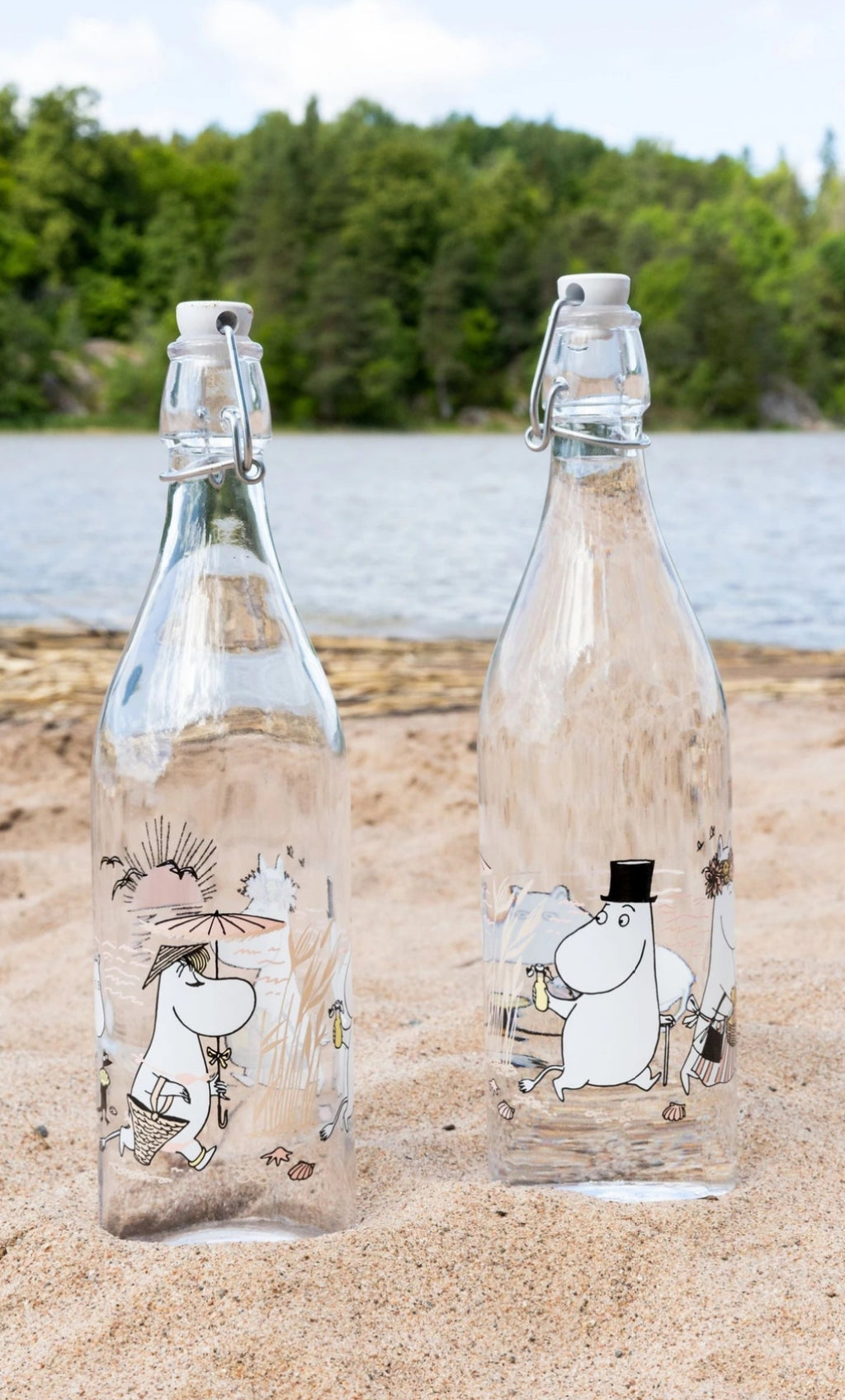 Muurla Moomin Glass Bottle, Fun In The Water