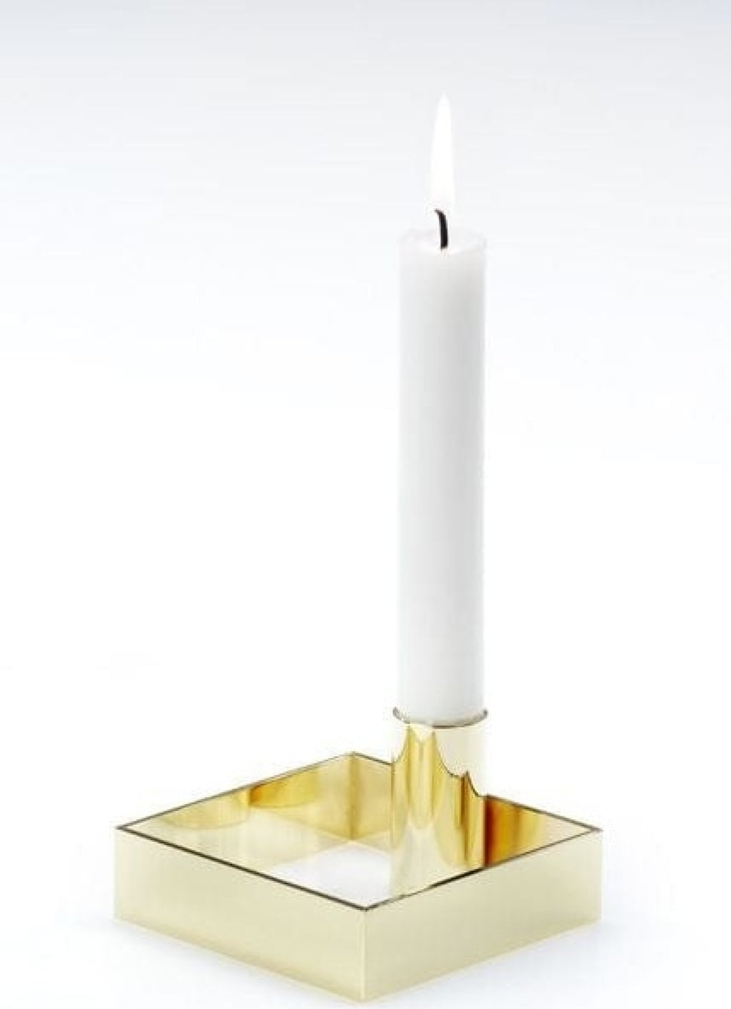 Malling Living Edge Candle Holder, Brass Polished