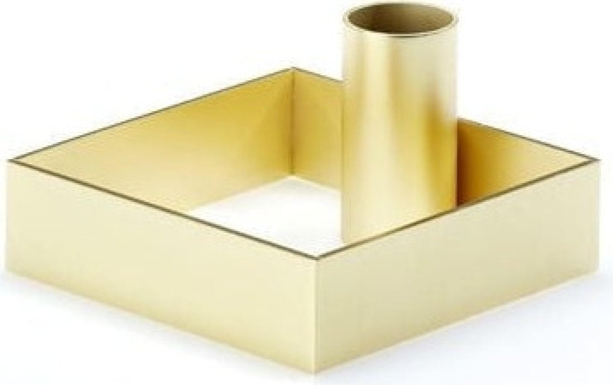Malling Living Edge Candle Holder, Brushed Brass