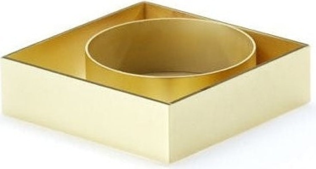 Malling Living Edge Block Candlestick, Brushed Brass