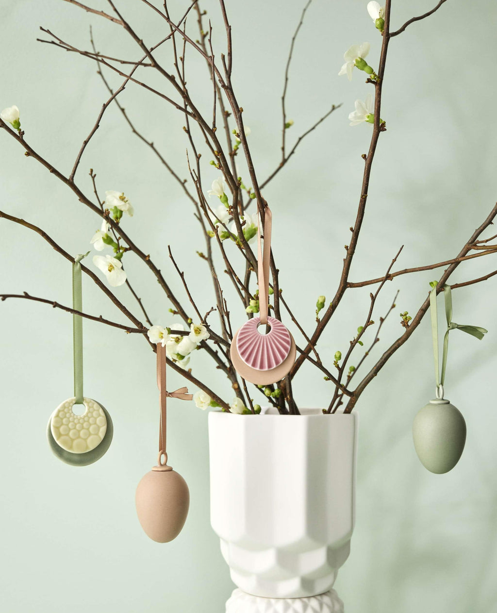 Dottir Sweet Stories Easter Ornaments Set of 2, Rose