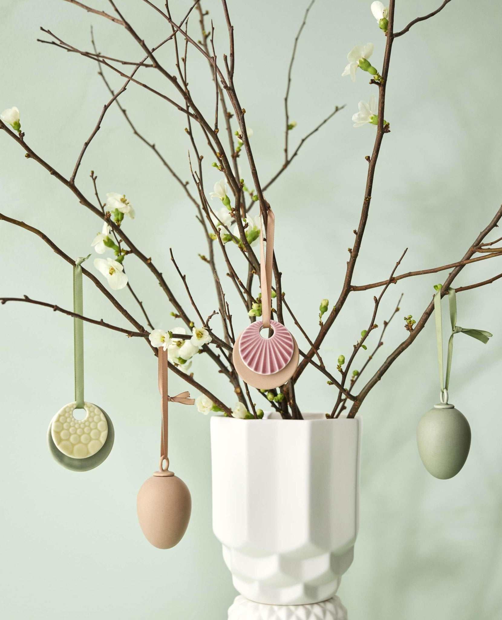 Dottir Sweet Stories Easter Ornaments Set of 2, Rose