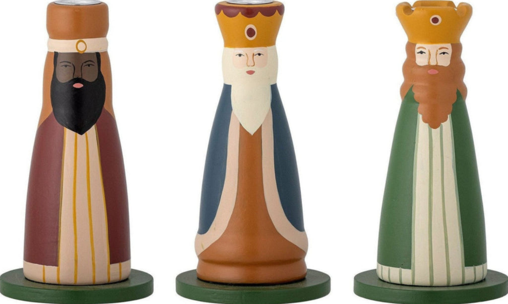 Bloomingville Betiel Candle Holder, Green, Lotus