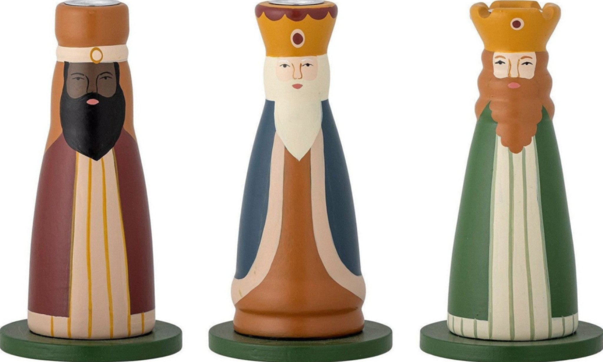 Bloomingville Betiel Candle Holder, Green, Lotus